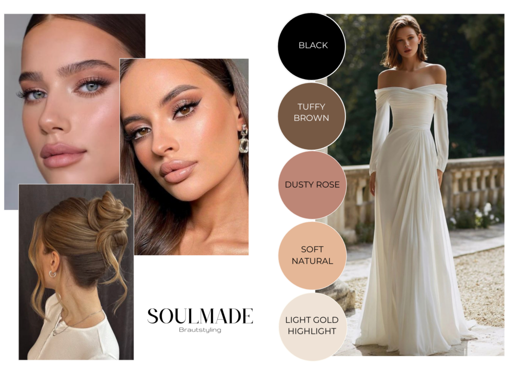 Destination WEdding auf Mallorca in einer Finca, Brautstyling Soft glam Look Brautmakeup und Brautfrisur